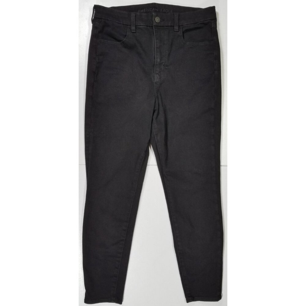 American Eagle The Dream Jean Black Stretch High Rise Jegging Women's 12 Regular